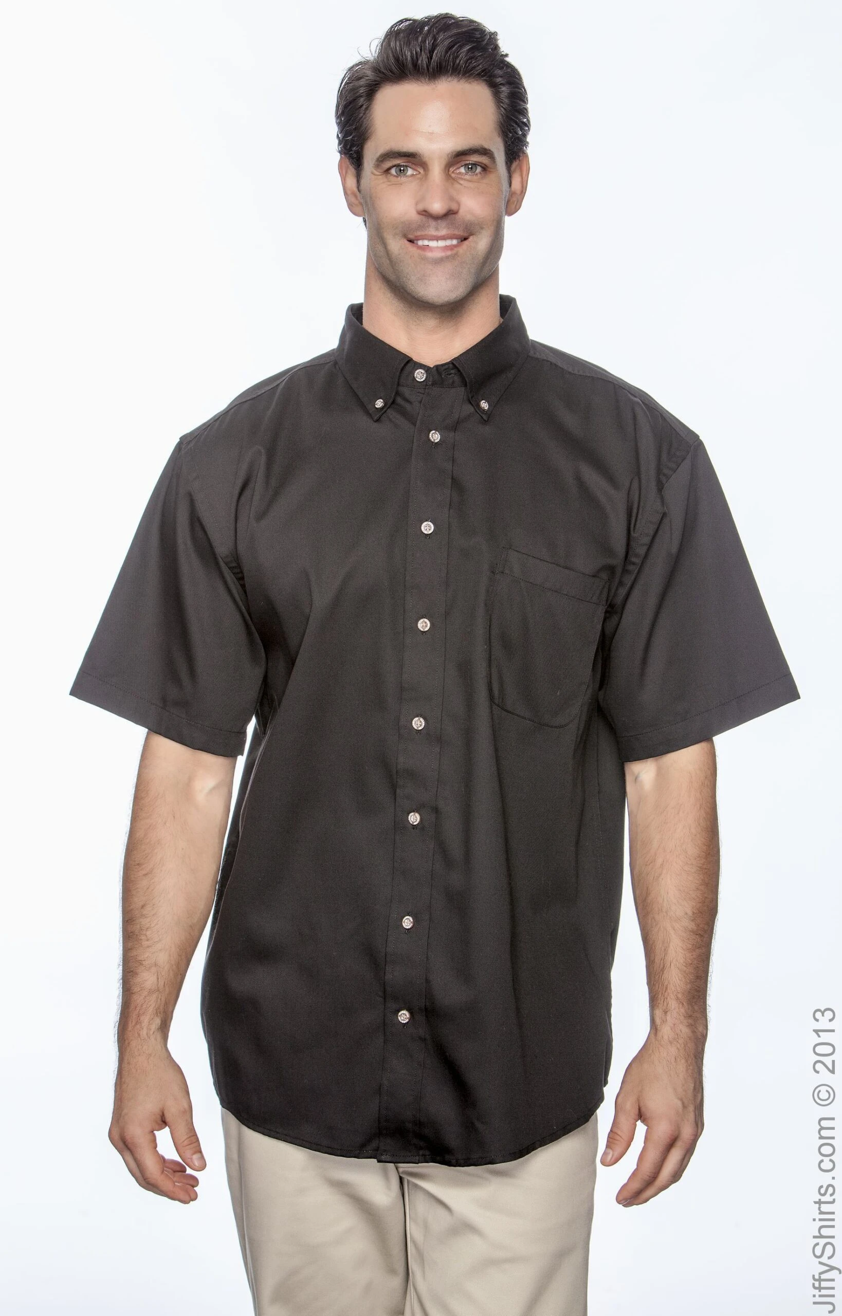 Men's Easy Blend™ Short-Sleeve Twill Shirt With Stain-Release 8 Men's Easy Blend™ Short-Sleeve Twill Shirt With Stain-Release - Image 6