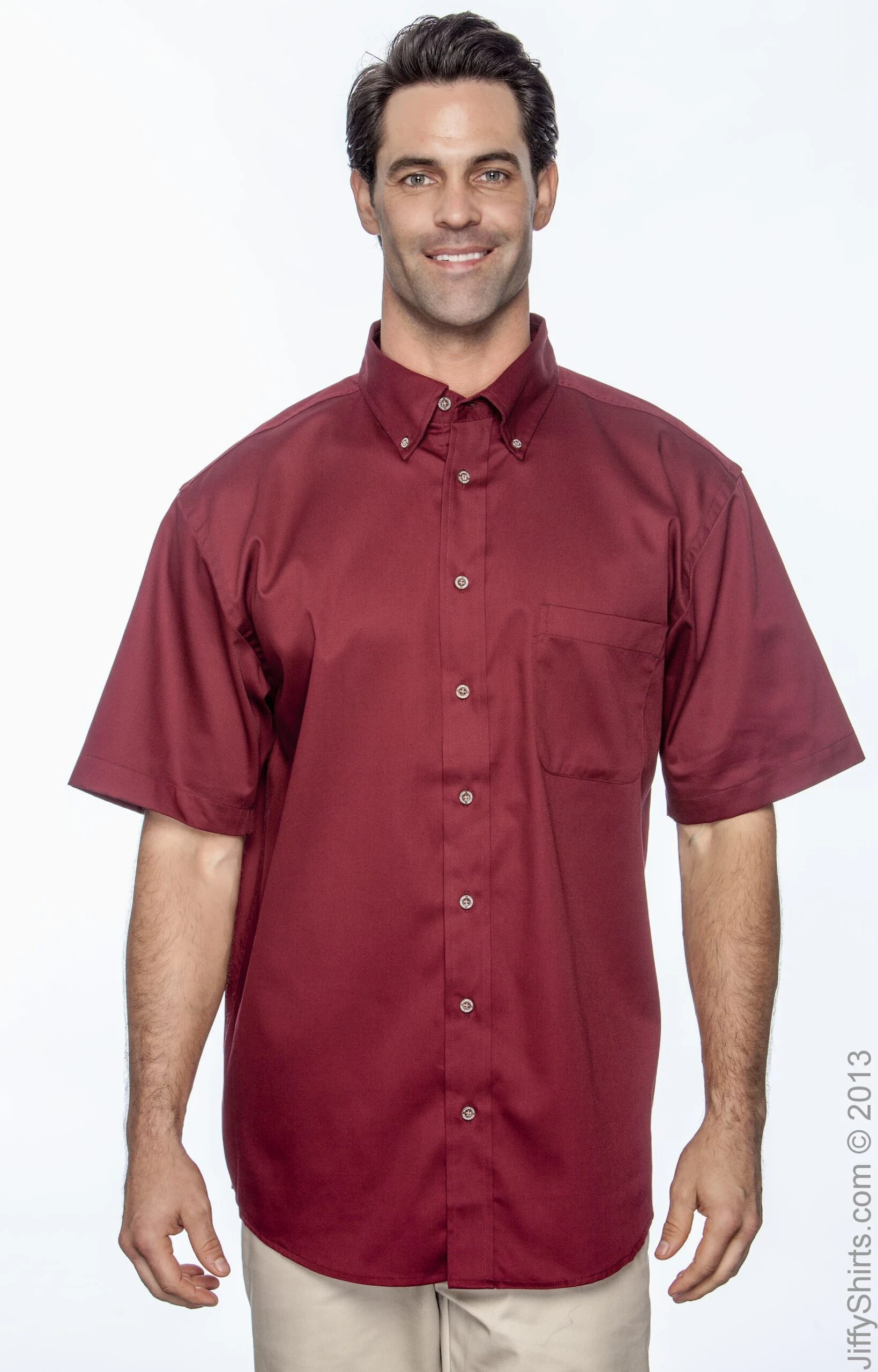 Men's Easy Blend™ Short-Sleeve Twill Shirt With Stain-Release 9 Men's Easy Blend™ Short-Sleeve Twill Shirt With Stain-Release - Image 7