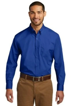 Tall Long Sleeve Carefree Poplin Shirt -Jiffyshirts Sales Store 74c21b49badb2b