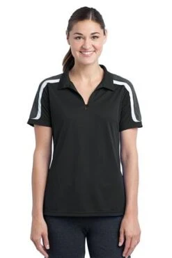 Ladies Tricolor Shoulder Micropique Sport-Wick Polo -Jiffyshirts Sales Store 7503a04f8567dc