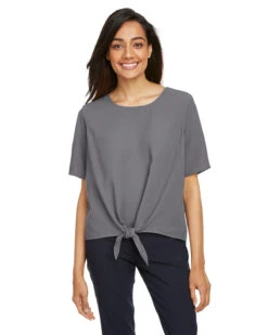 Ladies' Perfect Fit™ Tie-Front Blouse -Jiffyshirts Sales Store 7536e5d1597cba