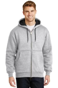 Heavyweight Full-Zip Hooded Sweatshirt With Thermal Lining -Jiffyshirts Sales Store 756a787274d5b6