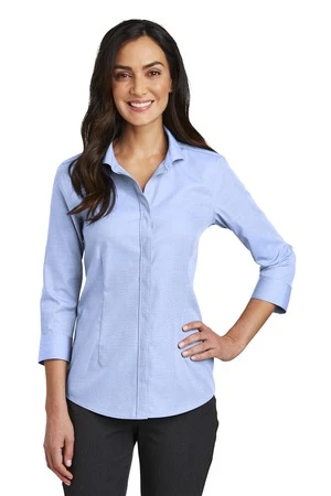 Ladies 3/4-Sleeve Nailhead Non-Iron Shirt 10 Ladies 3/4-Sleeve Nailhead Non-Iron Shirt - Image 8
