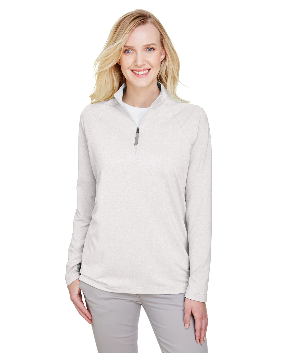 CrownLux Performance™ Ladies' Clubhouse Micro-Stripe Quarter-Zip 6 CrownLux Performance™ Ladies' Clubhouse Micro-Stripe Quarter-Zip - Image 4