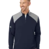 ADIDAS Unisex Textured Mixed Media Quarter-Zip Pullover