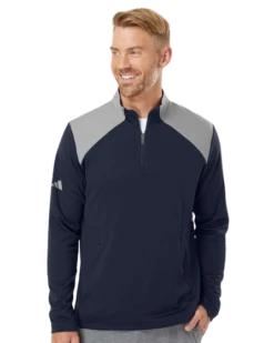 ADIDAS Unisex Textured Mixed Media Quarter-Zip Pullover