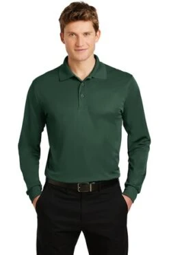 Men's Long Sleeve Micropique Sport-Wick Polo -Jiffyshirts Sales Store 777d14e8171649