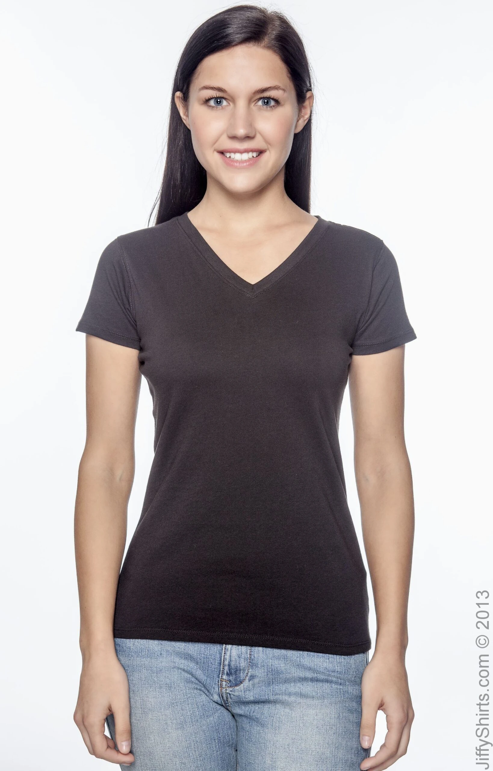 Ladies' 4.4 Oz., 100% Organic Cotton Short-Sleeve V-Neck T-Shirt 9 Ladies' 4.4 Oz., 100% Organic Cotton Short-Sleeve V-Neck T-Shirt - Image 7