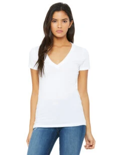 Ladies' Jersey Short-Sleeve Deep V-Neck T-Shirt 26 Ladies' Jersey Short-Sleeve Deep V-Neck T-Shirt -Jiffyshirts Sales Store 7835a8fb1b8951