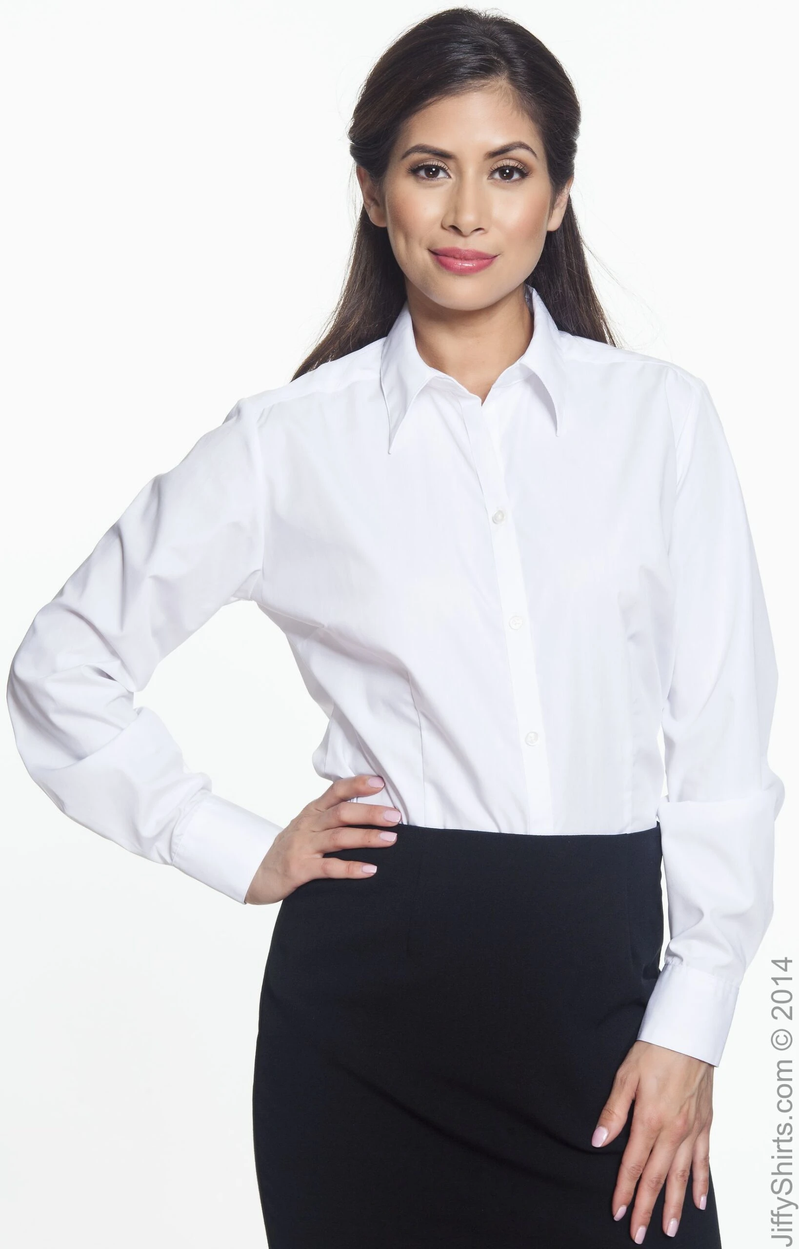 Van Heusen Women's Silky Poplin Shirt 7 Van Heusen Women's Silky Poplin Shirt - Image 5