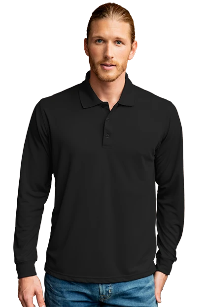 Omega Long Sleeve Solid Mesh Tech Polo 7 Omega Long Sleeve Solid Mesh Tech Polo - Image 5