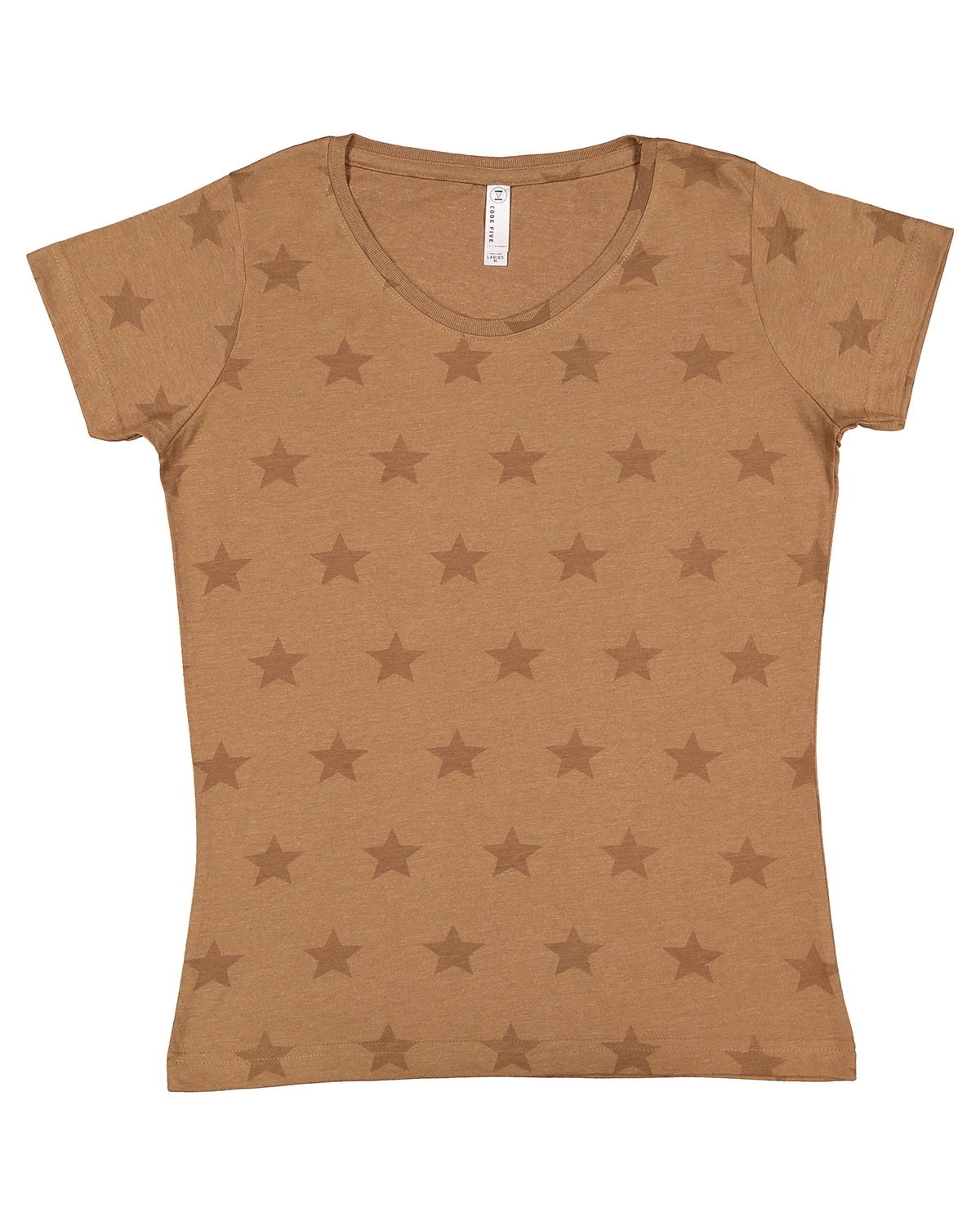 Women's Star Print Scoop Neck T-Shirt 12 Women's Star Print Scoop Neck T-Shirt - Image 10