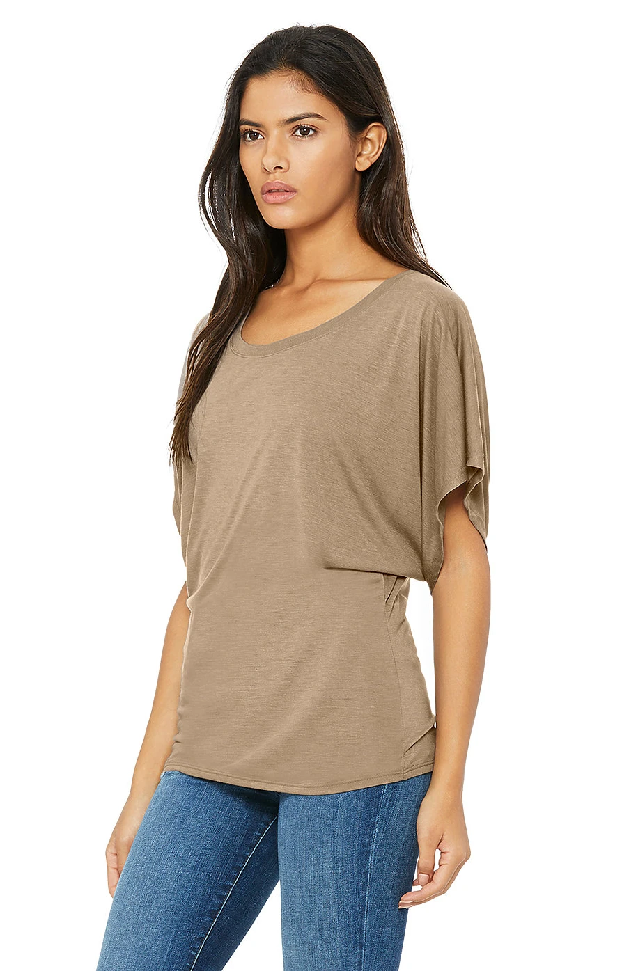 Ladies' Flowy Draped Sleeve Dolman T-Shirt 4 Ladies' Flowy Draped Sleeve Dolman T-Shirt - Image 2