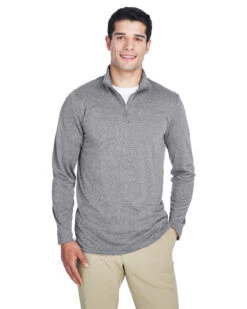 Men's Cool & Dry Heathered Performance Quarter-Zip -Jiffyshirts Sales Store 8058dc4fb1143d