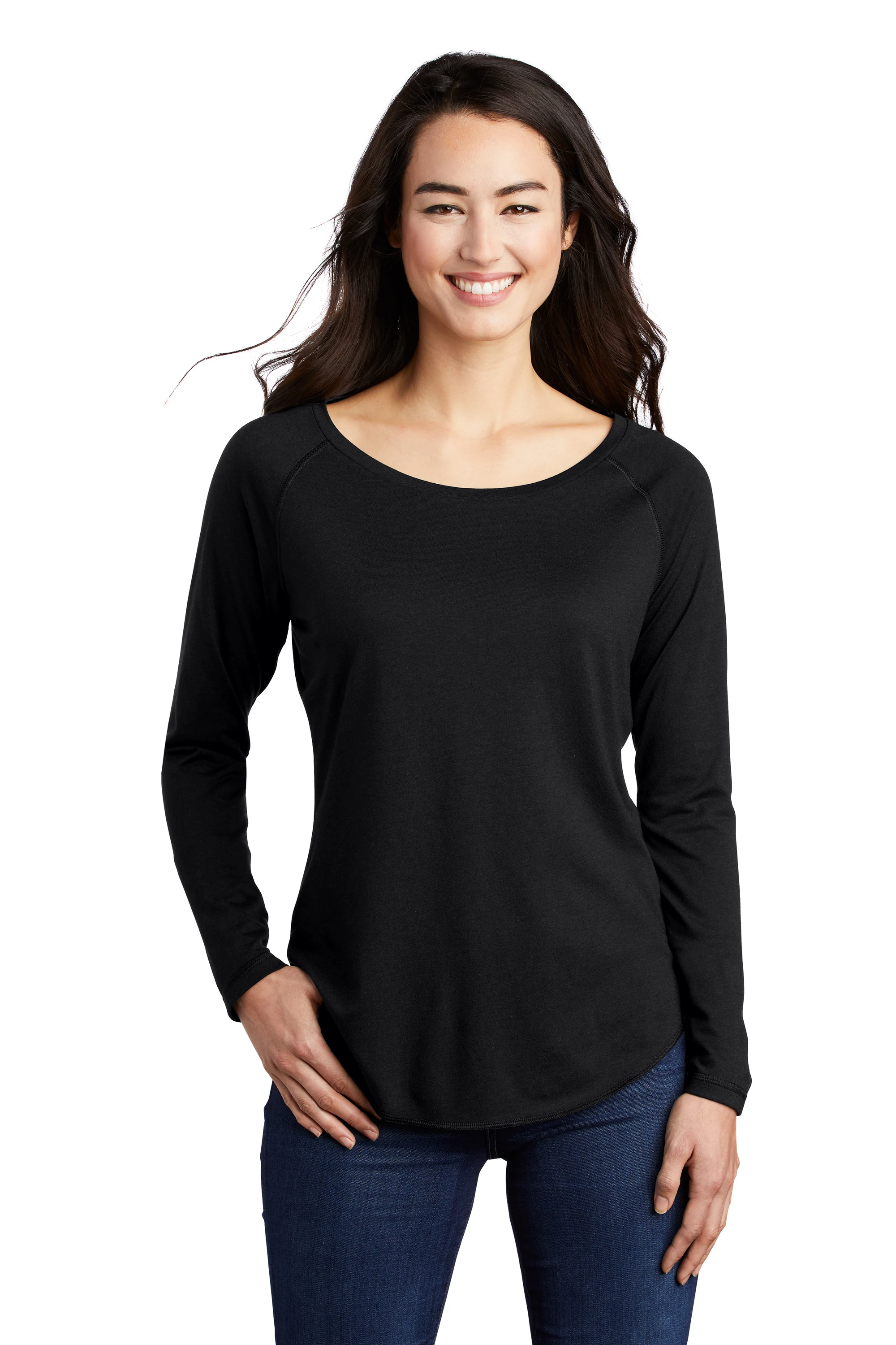 Ladies PosiCharge Long Sleeve Tri-Blend Wicking Scoop Neck Raglan Tee 10 Ladies PosiCharge Long Sleeve Tri-Blend Wicking Scoop Neck Raglan Tee - Image 8