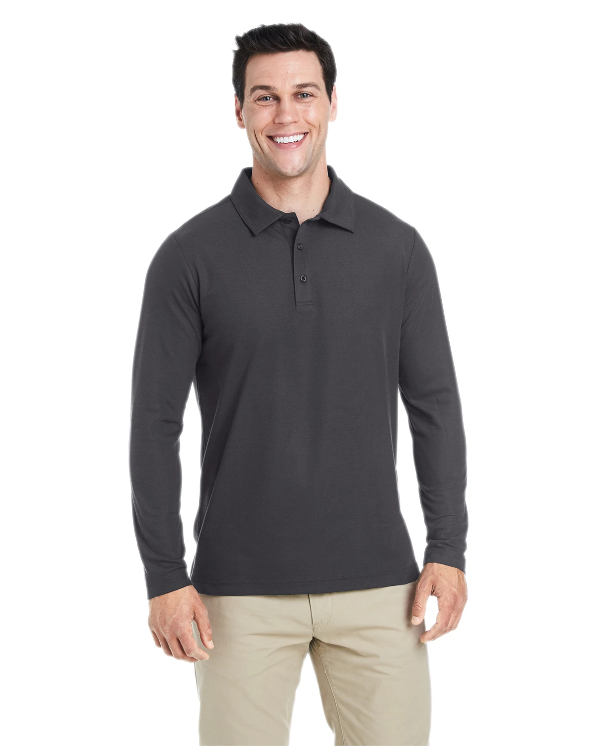 Men's Fusion ChromaSoft™ Long-Sleeve Pique Polo 3 Men's Fusion ChromaSoft™ Long-Sleeve Pique Polo