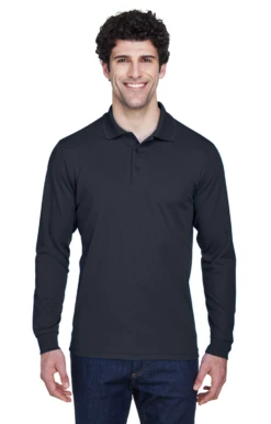Men's Tall Pinnacle Performance Long-Sleeve Piqué Polo -Jiffyshirts Sales Store 83a36917ce01db