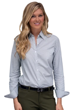 Women’s Easy-Care Gingham Check Shirt -Jiffyshirts Sales Store 852740fd184916