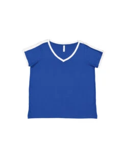 Ladies' Curvy Soccer Ringer T-Shirt -Jiffyshirts Sales Store 8572890376e41f