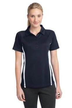 Ladies PosiCharge Micro-Mesh Colorblock Polo -Jiffyshirts Sales Store 8591262d4af83a
