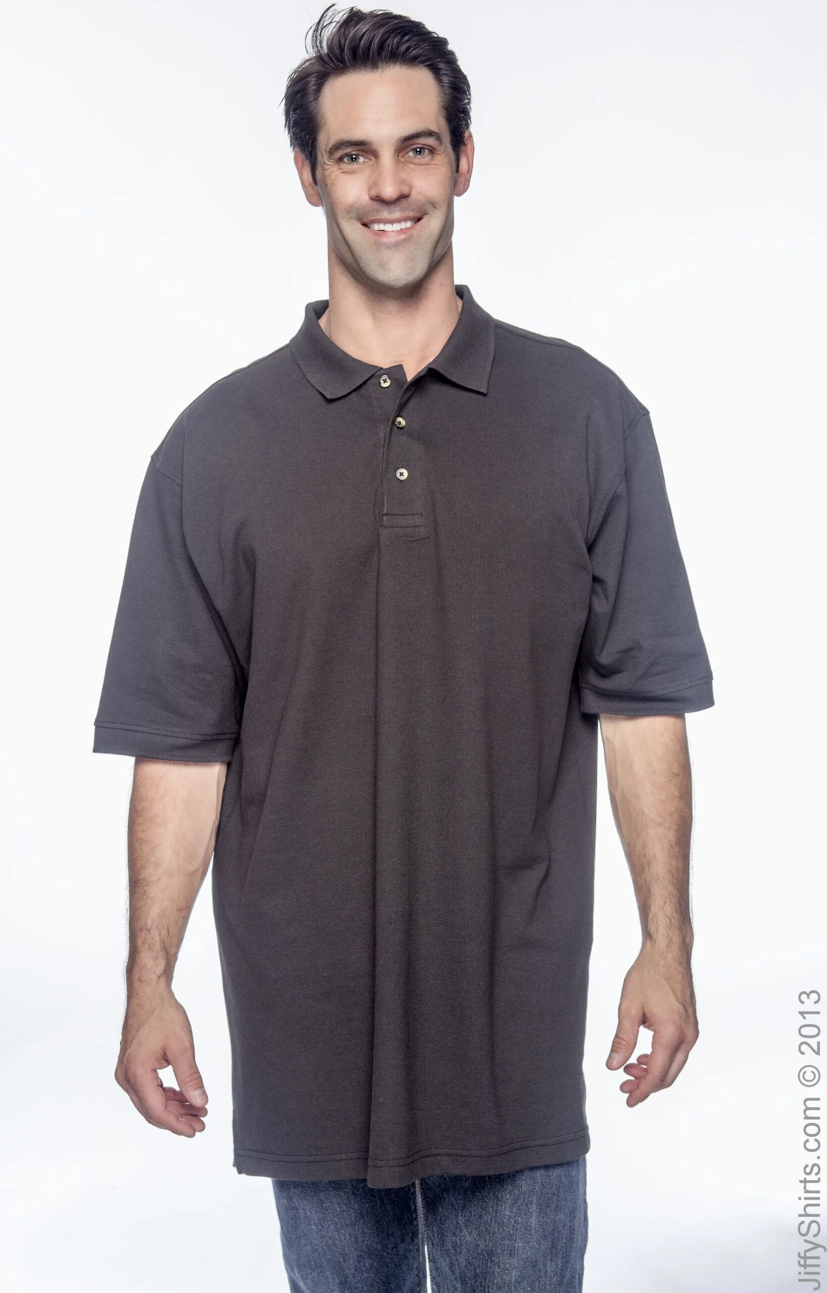 Unisex Men's Tall 6 Oz. Ringspun Cotton Piqué Short-Sleeve Polo 3 Unisex Men's Tall 6 Oz. Ringspun Cotton Piqué Short-Sleeve Polo