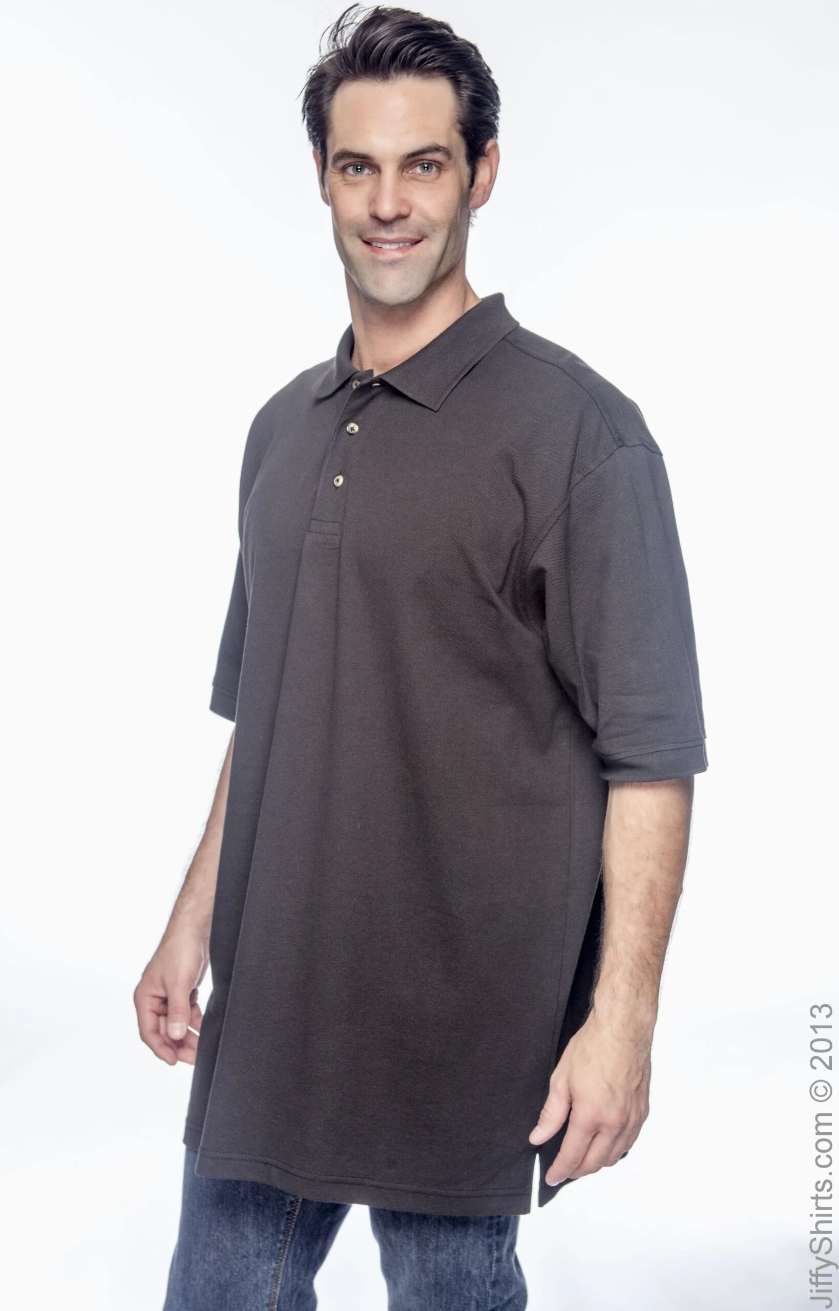 Unisex Men's Tall 6 Oz. Ringspun Cotton Piqué Short-Sleeve Polo 4 Unisex Men's Tall 6 Oz. Ringspun Cotton Piqué Short-Sleeve Polo - Image 2