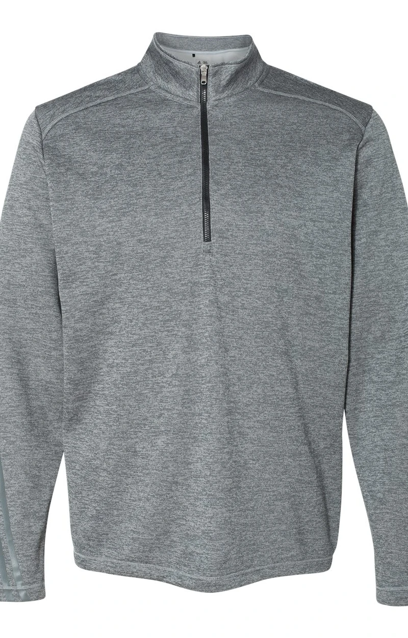 ADIDAS Men's 3-Stripes Heather Quarter-Zip 6 ADIDAS Men's 3-Stripes Heather Quarter-Zip - Image 4