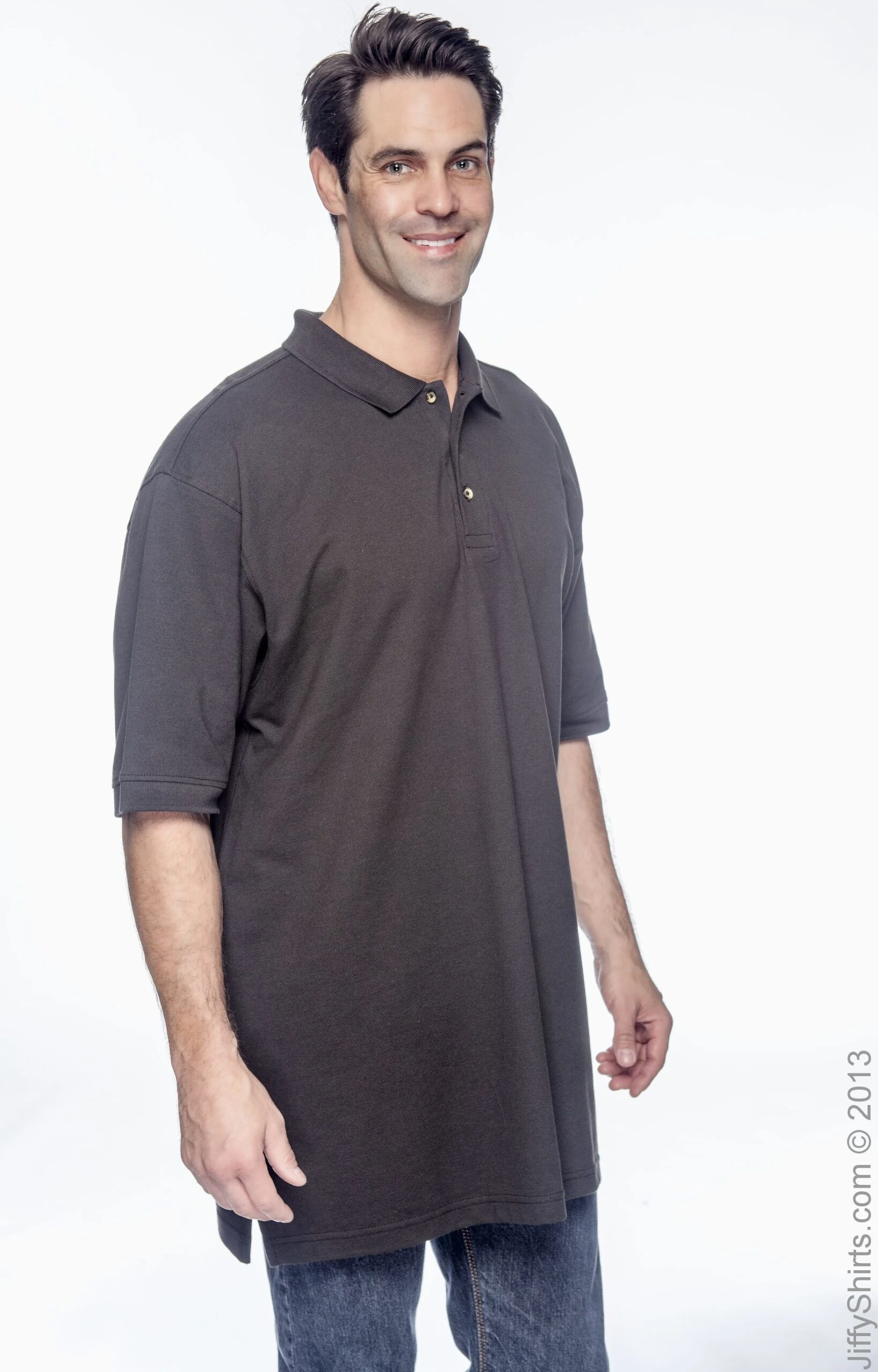 Unisex Men's Tall 6 Oz. Ringspun Cotton Piqué Short-Sleeve Polo 5 Unisex Men's Tall 6 Oz. Ringspun Cotton Piqué Short-Sleeve Polo - Image 3