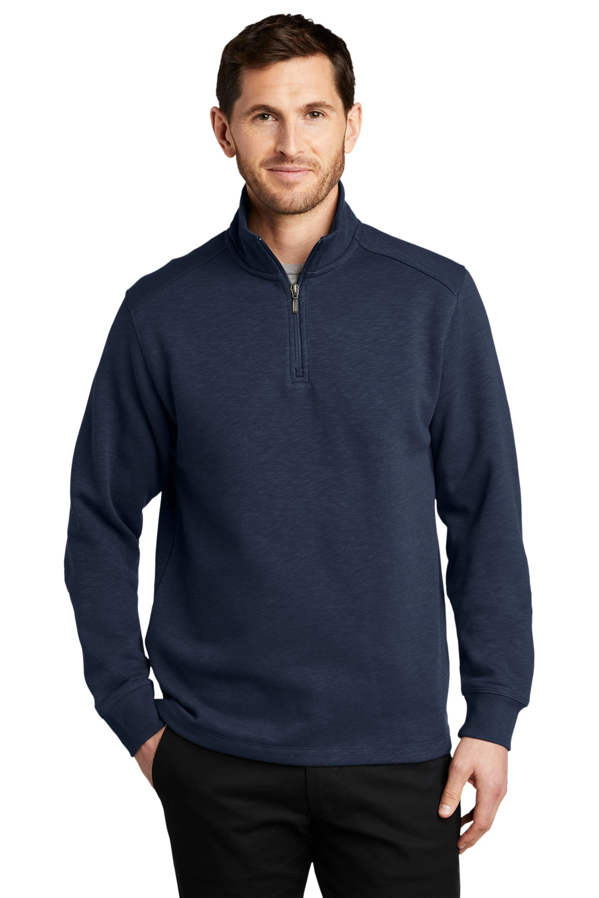 Adult Slub Fleece 1/4-Zip Pullover 6 Adult Slub Fleece 1/4-Zip Pullover - Image 4