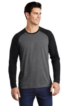 Unisex PosiCharge Long Sleeve Tri-Blend Wicking Raglan Tee -Jiffyshirts Sales Store 87f29f0df6c600
