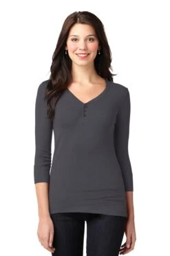 Ladies Concept Stretch 3/4-Sleeve Scoop Henley 16 Ladies Concept Stretch 3/4-Sleeve Scoop Henley -Jiffyshirts Sales Store 88246c954927af