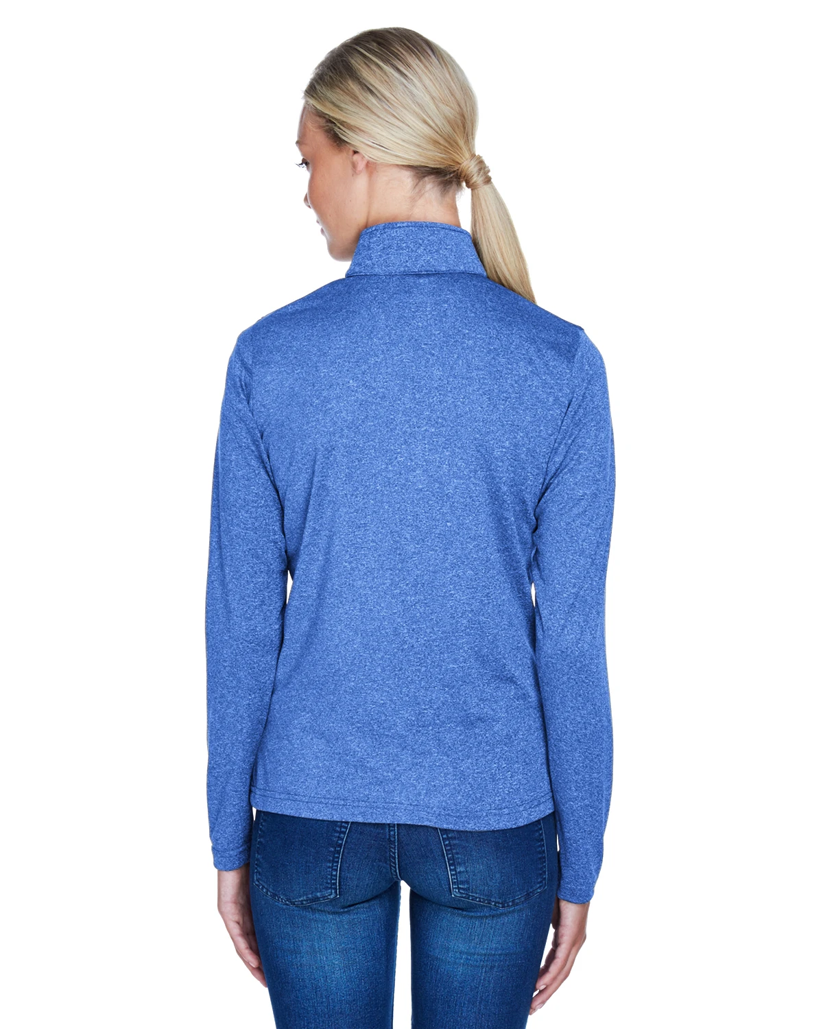 Ladies' Cool & Dry Heathered Performance Quarter-Zip 5 Ladies' Cool & Dry Heathered Performance Quarter-Zip - Image 3