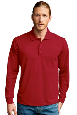 Omega Long Sleeve Solid Mesh Tech Polo 15 Omega Long Sleeve Solid Mesh Tech Polo -Jiffyshirts Sales Store 89428f08bc7928