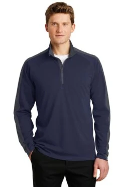 Sport-Wick Textured Colorblock 1/4-Zip Pullover -Jiffyshirts Sales Store 896d073127d2d7