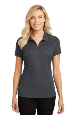 Ladies Pinpoint Mesh Zip Polo -Jiffyshirts Sales Store 8974895c546299