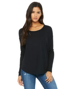 Ladies' Flowy Long-Sleeve T-Shirt With 2x1 Sleeves -Jiffyshirts Sales Store 89eb4f87a5844b