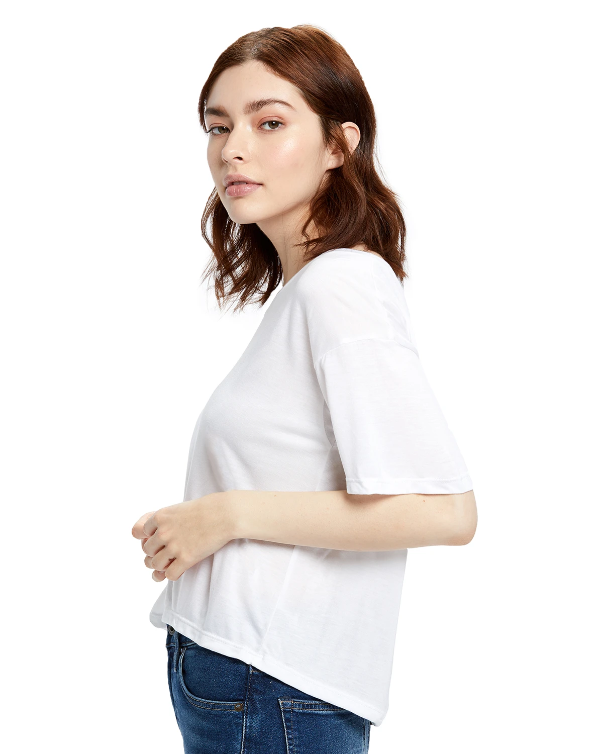 Ladies' 4.2 Oz. Boxy Open Neck Top 4 Ladies' 4.2 Oz. Boxy Open Neck Top - Image 2