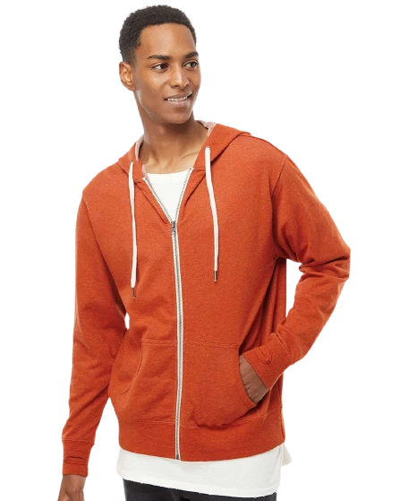 Unisex Heathered French Terry Full-Zip Hooded Sweatshirt 3 Unisex Heathered French Terry Full-Zip Hooded Sweatshirt