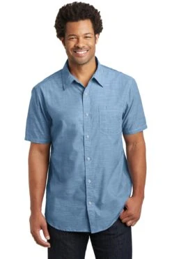 District Men's Short Sleeve Washed Woven Shirt