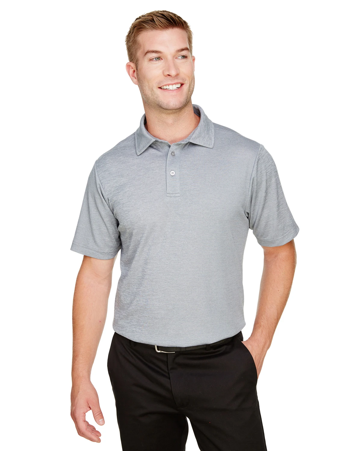 CrownLux Performance™ Men's Address Melange Polo 6 CrownLux Performance™ Men's Address Melange Polo - Image 4