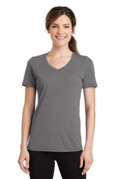 Ladies Performance Blend V-Neck Tee -Jiffyshirts Sales Store 8d8b05c4d29193