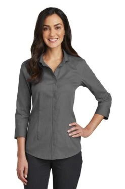 Ladies 3/4-Sleeve Nailhead Non-Iron Shirt 14 Ladies 3/4-Sleeve Nailhead Non-Iron Shirt -Jiffyshirts Sales Store 8eaac86d682196