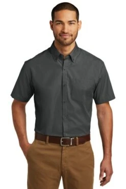 Short Sleeve Carefree Poplin Shirt -Jiffyshirts Sales Store 9049816d7f6365