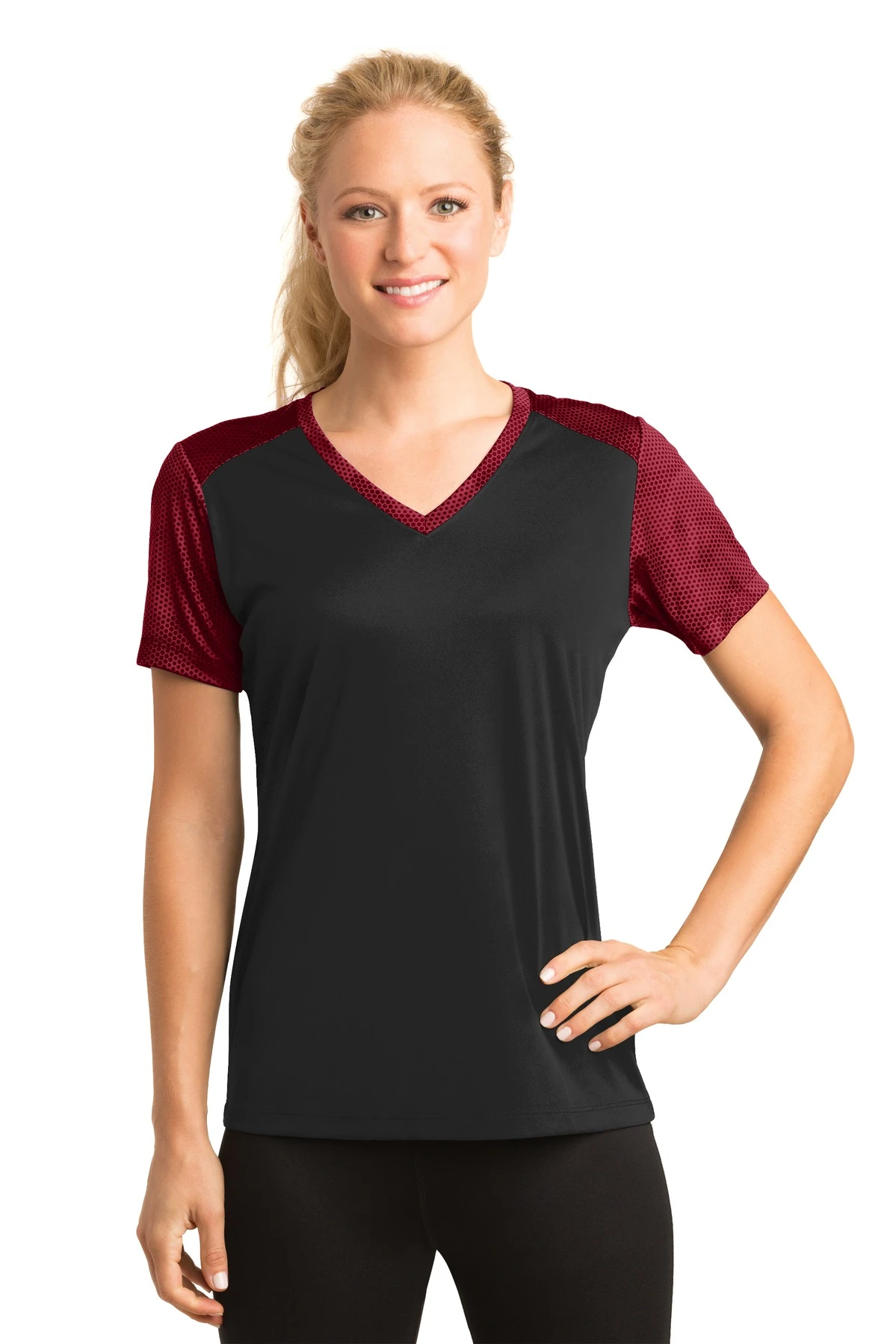 Ladies CamoHex Colorblock V-Neck Tee 12 Ladies CamoHex Colorblock V-Neck Tee - Image 10