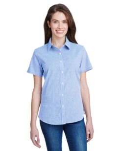 Ladies' Microcheck Gingham Short-Sleeve Cotton Shirt 11 Ladies' Microcheck Gingham Short-Sleeve Cotton Shirt -Jiffyshirts Sales Store 94657c019be8e5