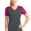 Ladies CamoHex Colorblock V-Neck Tee 1 Ladies CamoHex Colorblock V-Neck Tee -Jiffyshirts Sales Store 94af2eafc3ecee