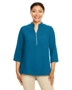Ladies' Perfect Fit™ 3/4-Sleeve Crepe Tunic -Jiffyshirts Sales Store 95b40cd15c8590