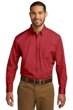 Men's Long Sleeve Carefree Poplin Shirt -Jiffyshirts Sales Store 95fd4765f2ac14