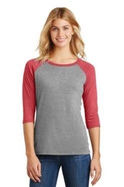 District Ladies' Perfect Tri 3/4-Sleeve Raglan -Jiffyshirts Sales Store 96f43c05f11c24