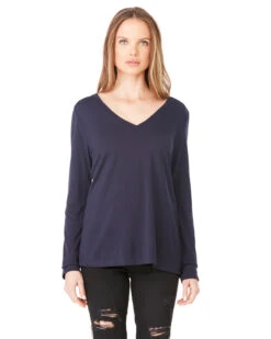 Ladies' Flowy Long-Sleeve V-Neck -Jiffyshirts Sales Store 975c26abc6f2ab